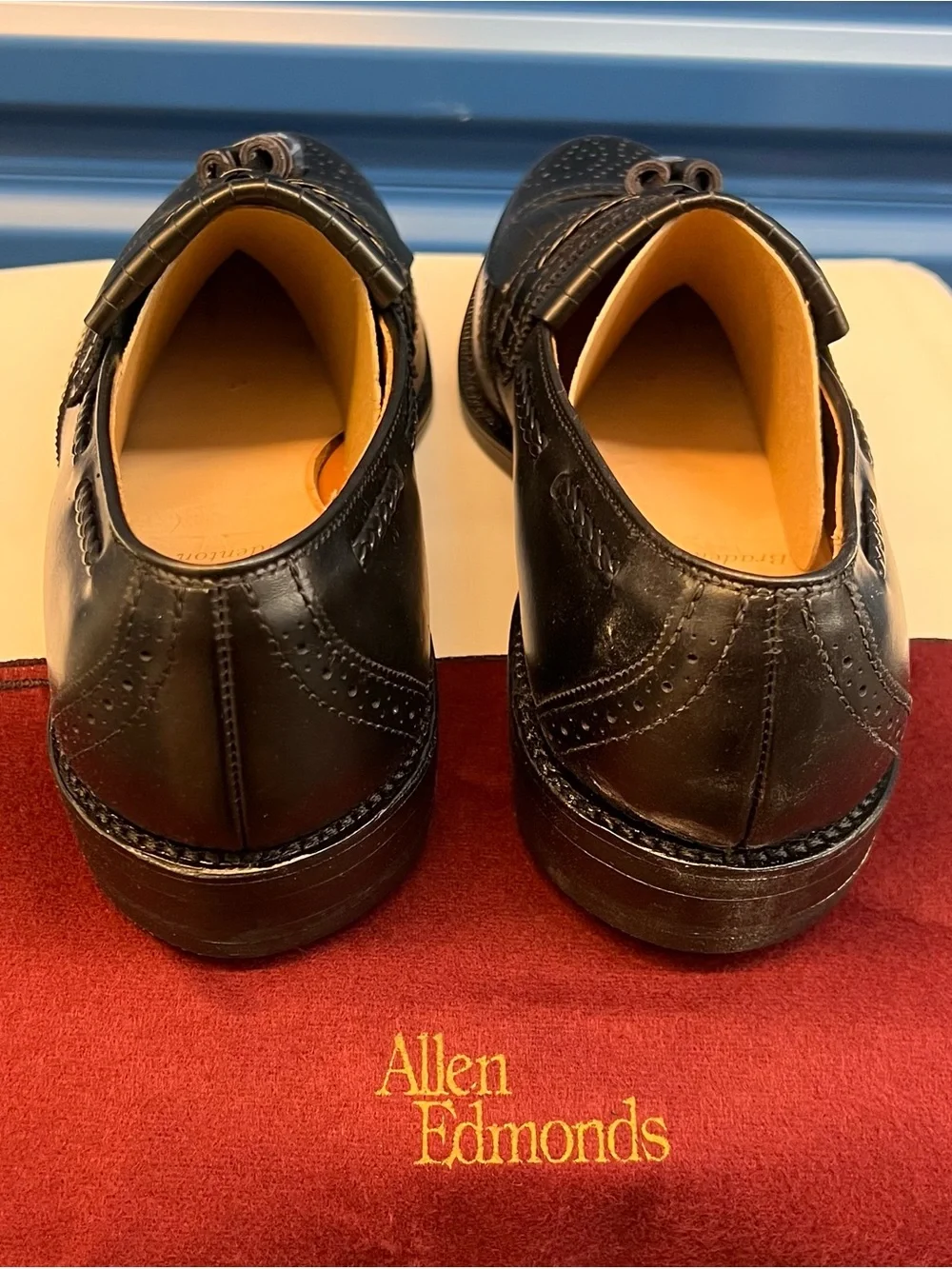 Allen Edmonds Black Leather Kiltie Tassel Loafers